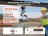Manual Lever Chain Hoist, 1/2T 500KG Capacity Heavy Duty Come Along, 6M Lift G80 Alloy Steel Chain V952-MNKSBHLHL12T4FWVW001V0