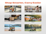 Shopping Cart, Folding Grocery Utility Cart with Swivel Wheels, 40.8 kg Large Load Capacity, Heavy V952-XYC2ZDSTCSJS7HKN9001V0