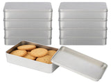 8 Pcs Rectangular Box with Lid, 5.9" x 4.3" x 1.7" Empty Metal Cases, Small Item Organizer with V1192-AZ-W-18391