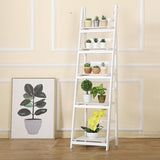 5 Tier Wooden Ladder Shelf Stand Storage Book Shelves Shelving Display Rack V63-824201