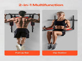 Multifunctional Pull Up Bar, Wall Mounted Chin Up Bar Dip Station for Home Gym, Heavy Duty Steel V952-QTYTXSJBGSDG88IUW001V0