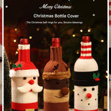 3-piece Santa Claus and Reindeer Snowman and Designs Style Knitted Christmas Wine Bottle Cover V888-ELOSUNG53313