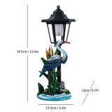 Resin Hummingbird Solar Lamp Outdoor Garden Sculpture Couple Hummingbird - Multi-color - Size 17 V1347-118-41450-MLT-17