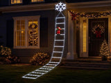 Jingle Jollys Christmas Ladder Lights Santa 3.4m 328LED Hanging Decor Cool White XMAS-MOT-D-LADDER-WH