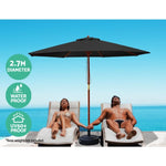 Instahut 2.7m Outdoor Umbrella Pole Umbrellas Beach Garden Sun Stand Patio Black UMB-POLE-27-R-BK