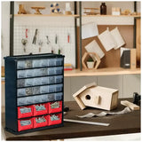Black Multi Parts Bin Organiser with 36 Drawers, Durable Steel Frame, Includes Mounting Hardware V178-68988