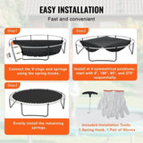VEVOR Replacement Trampoline Mat Fits 14ft Frame 72 V-Rings 5.5" Spring Length V952-YXBCTD14YC72DJPYCV0