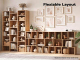 Artiss Bookshelf Display Shelves CD DVD Storage Rack Tall Bookcase Oak FUR-S-CD-SHELF-WD