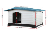 i.Pet Dog Kennel House Extra Large Outdoor Plastic Puppy Pet Cabin Shelter XL Blue PET-DH-P424-BL