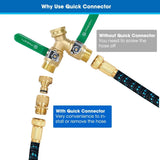Garden Hose Quick Connector Set Solid Brass No Leak 3/4 Inch Thread Water Fitting for Garden V1189-LC-LY-00127