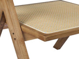 Levede 2x Dining Chair Solid Wood Rattan Natural CH1101-2-NT