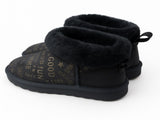 Womens Australian Sheepskin Wool Fur Mini UGG Ankle Boots in Gold Black - 7 V563-D2390-BLACK-7