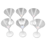 6Pcs LED Light Up Flashing Plastic Martini Glasses 210ml LED Cocktail Glasses with Stem Party Prop V1294-YM0703-3119220189711