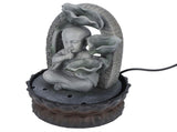 LED Resin Buddha Tabletop Waterfall Fountain Relaxing Indoor Decoration for Home OfficeUS Plug 110V V1294-YM0901-3111200233313