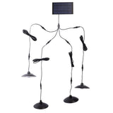 Solar Pendant Lights 4 Heads IP65 Waterproof Warm White Shed Lights with Remote Control for Outdoor V1294-YM0706-3119230109611