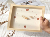 Wall Clock Battery Powered Fashionable Square Minimalist Wooden Clock Silent Modern Clock Decorative V1294-YM0901-3115240110811