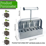 Manual 4-Cell Soil Block Maker for Seed Starting, Garden Planting, Transplanting, and Root-Safe V1341-ZY-XTE965N5-A