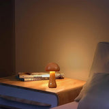 Cordless Wooden Mushroom Lamp Touch Dimmable Table Lamp Rechargeable Night Light V1263-JX-7169