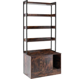 VEVOR Cat Litter Box Enclosure Wooden Litter Box Furniture Hidden with 4 Shelves V952-DHWCBBSNJSMSEYD6AV0