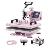 Heat Press Machine 12x15 in 5 in 1 with 30oz Tumbler Press T-Shirts Pink V952-YTS30OZ12155163JQV3