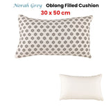 Accessorize Norah Grey Rectangular Filled Cushion 30cm x 50cm V442-HIN-CUSHION-NORAH-GREY-RE