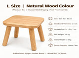 Versatile Solid Wood Small Stool and Mini Side Table with Rounded Square Top and Cylindrical Legs V1341-ZY-CDAYK5YM-M-NATURAL