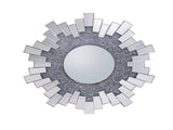 Wall Mirror Sparkling Crush Crystal MDF Silver And Grey MRR-06 V43-MRR-06