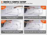 2 Tier 20"Wx21"Dx15"H Pull Cabinet Organizer, Heavy Duty Slide Pantry Shelves, Steel Roll V952-HGS220W21D15HSW3PV0