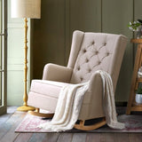 Artiss Rocking Chair Armchair Linen Fabric Beige Gaia UPHO-C-AVAN-KD-BG-AB