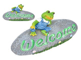 Welcome Frog Statue Luminous Garden Decor Resin Craftwork Patio Yard Lawn Animal Ornament for Indoor V1294-YM0718-3111210480711