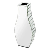 Silver Crushed Diamond Flower Vase Mirrored Glass Decorative Table Vase for Home Wedding V767-HP-ZZ2283
