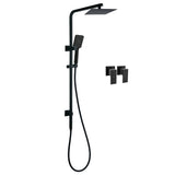 WELS Matt Black 8" Rainfall Shower Head 3 Modes Handheld Wall Rail Arm 2in1 Taps Set V1233-C6202BHS002M4CBKSS108BCPF0272BK