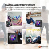 Tooleroo USB Rechargeable Desktop CD Player Speaker Bluetooth Portable Black V238-SUPDZ-41319004274768