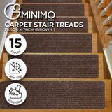 GOMINIMO Set of 15 Non Slip Carpet Stair Tread 20.3 x76cm V227-3720402132140