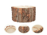 2Pcs Natural Wood Flowerpot Brown Creative Flower Bucket for Garden Succulent Plant Holder V1369-AZ3-W-15631