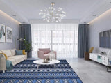200x300cm Large Floor Blue Ethnic Rug Modern Area Carpet for Bedroom & Lounge V63-838351