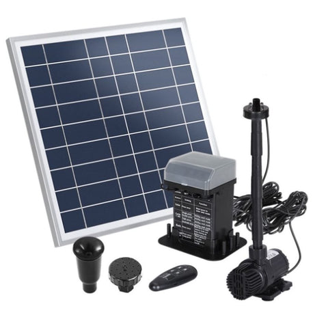 Gardeon Solar Pond Pump with Battery Kit LED Lights 9.8FT FOUNT-POND-B-DX120