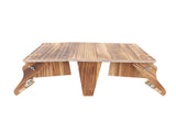 Wooden Folding Picnic Basket Table Outdoor Portable 2 in 1 Vintage with Wine Glass Holder Charcoal V1294-YM0901-3111250046512