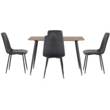 1 Artiss Dining Table and 4 Chairs Set Grey Velvet DSET-T02WD-VEL03-GYX4