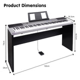 Karrera 88 Keys Electronic Keyboard Piano with Stand Silver EKB-CHJ-88-SL