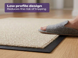 EQUIPMED 60x85cm Non-Slip Indoor Rug Floor Mat Beige, Poly Fiber Cut Loop Pile, High Density Base, V219-STAMATEQ96BA