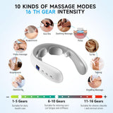Wireless Neck Massager with Heat & 10 Modes Electric Pulse Pain Relief for Australian Office V1107-WIRELESS NECK MASSAGER WITH HEAT