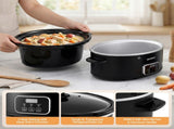 Devanti 5.6L Slow Cooker Electric Multi Cooker with 3 Heat Settings and Keep Warm Function SC-DP-6QT-BK