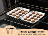Stainless Steel Toaster Oven Trays, 2 Pack Small Non Toxic Baking Cookie Sheets for Cake Baking, V1189-LC-RY-00062