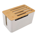 Router Storage Box Large Space Multi Hole Bit Bamboo Cover Home WiFi Router Organizer V1294-YM0703-3117230058411