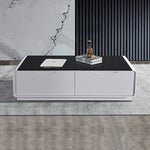 Coffee Table High Gloss Finish MDF Black & White Colour with 2 Drawers Storage V43-CT-MET-B&W