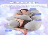 Maternity Pillow U-Shaped Pregnancy Pillow Pregnancy Body Pillow Breastfeeding - Light Gray - Size V1106-115-74101-LTG-70-130CM
