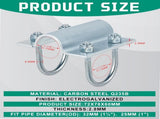 12 Set U Bolt Cross Pipe Clamps 1" OD, Carbon Steel Greenhouse Cross Grid Connector Post Clamps V1258-DP02-C-2849