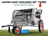 TAG-ALONG Pet & Cargo Jogger Bike Trailer, Pull Behind Bicycle Trailer Carrier Stroller, Grey V219-BCAPBTTATSGA