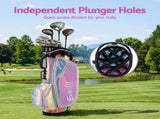 Everfit Golf Stand Bag Lightweight Carry Bag Dual Strap Club Divider Holographic GOLF-B-BAG-STAND-C-C
